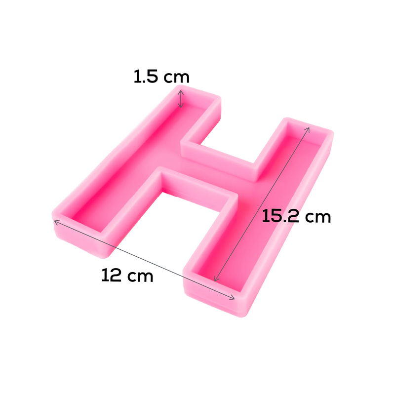 Urban Crafter - Large  Alphabet Silicone Mold  - H -Height:15.2cm