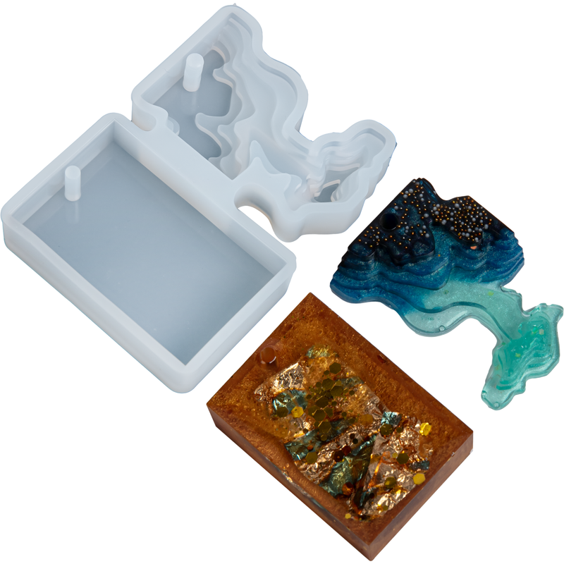 Urban Crafter Silicone Beach Topographic Pendant Mould-Square