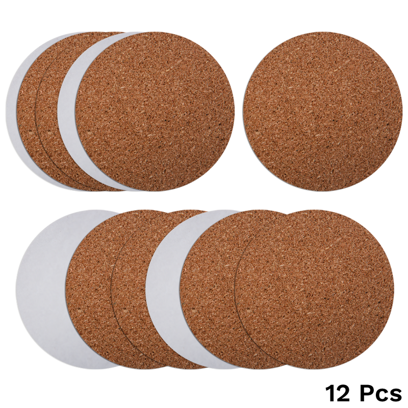Urban Crafter Adhesive Cork Backing Packs-Round (12 Pack)