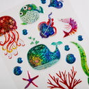 Light Gray Art Star Embossed Foil Stickers Underwater Friends (10 Stickers) Paper Craft