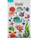 Light Gray Art Star Embossed Foil Stickers Underwater Friends (10 Stickers) Paper Craft