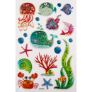 Light Gray Art Star Embossed Foil Stickers Underwater Friends (10 Stickers) Paper Craft