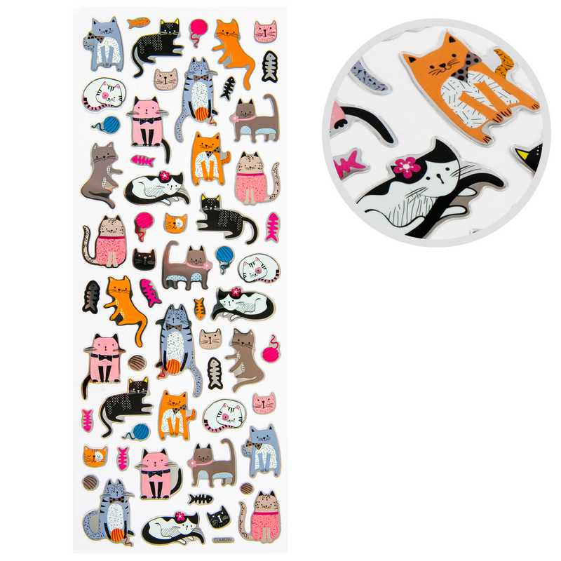 Art Star Foil Stickers Crazy Cats (30 Stickers)