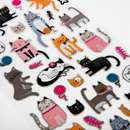 Antique White Art Star Foil Stickers Crazy Cats (30 Stickers) Paper Craft