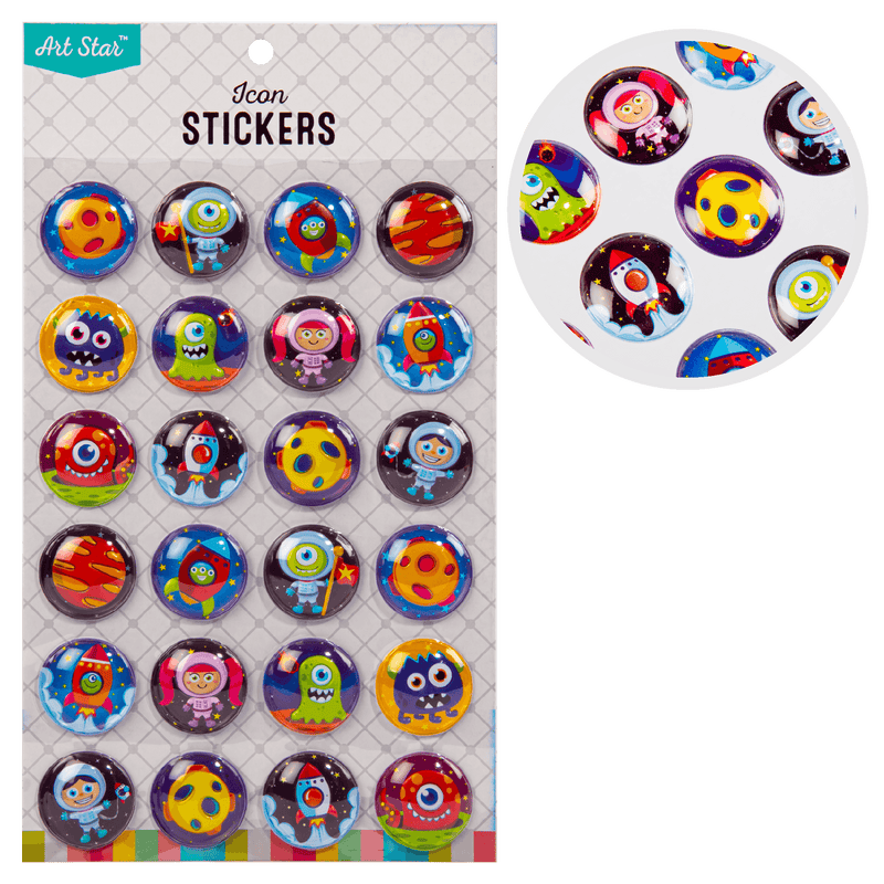 Art Star 3D Bubble Stickers Space Adventures (24 Stickers)