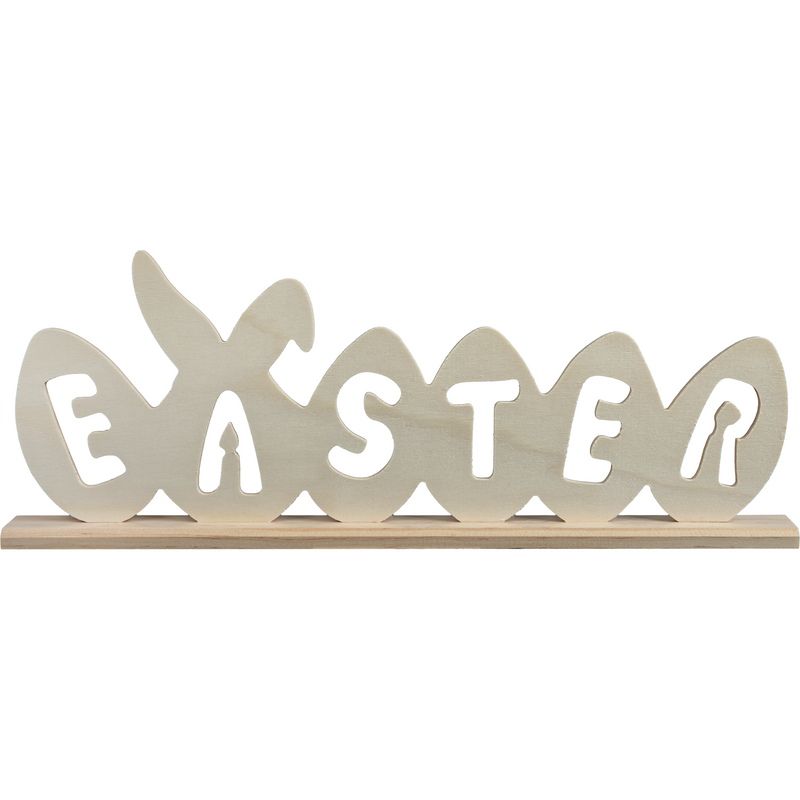 Dark Gray Art Star Easter Pine and Plywood Freestanding Easter Table Decoration 40 x 3.5 x 15cm Easter