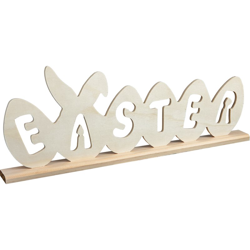 Light Gray Art Star Easter Pine and Plywood Freestanding Easter Table Decoration 40 x 3.5 x 15cm Easter