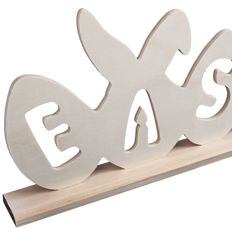 Gray Art Star Easter Pine and Plywood Freestanding Easter Table Decoration 40 x 3.5 x 15cm Easter