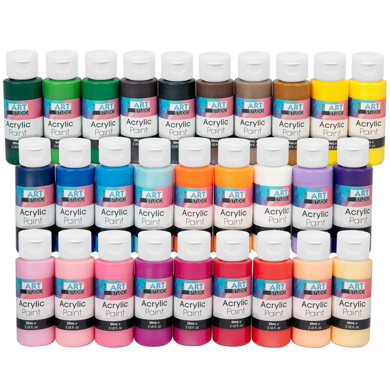 The Art Studio Acrylic Paint 59ml Bottles 28 Piece Bulk Pack