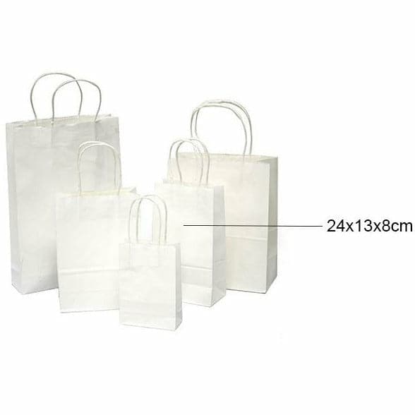 Beige Krafters Korner White Craft Paper Bags 3 Pack 24x13x8cm Gift Bags and Recloseable Bags