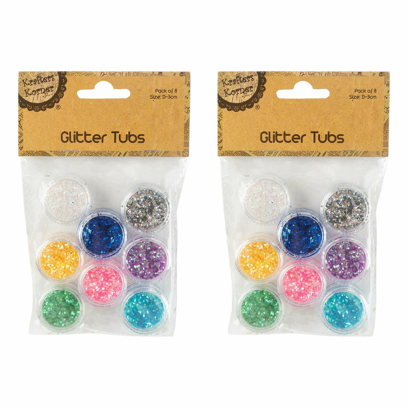 Light Gray Krafters Korner Glitter Tubs 8 Pack Glitter