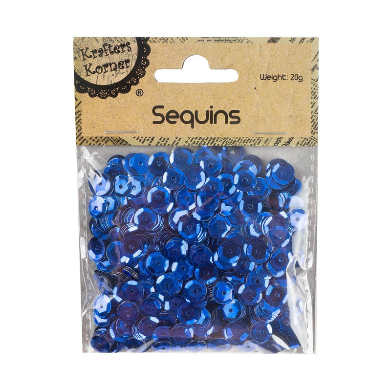 Dark Slate Blue Krafters Korner Sequin Blue Round 20g Sequins and Rhinestons