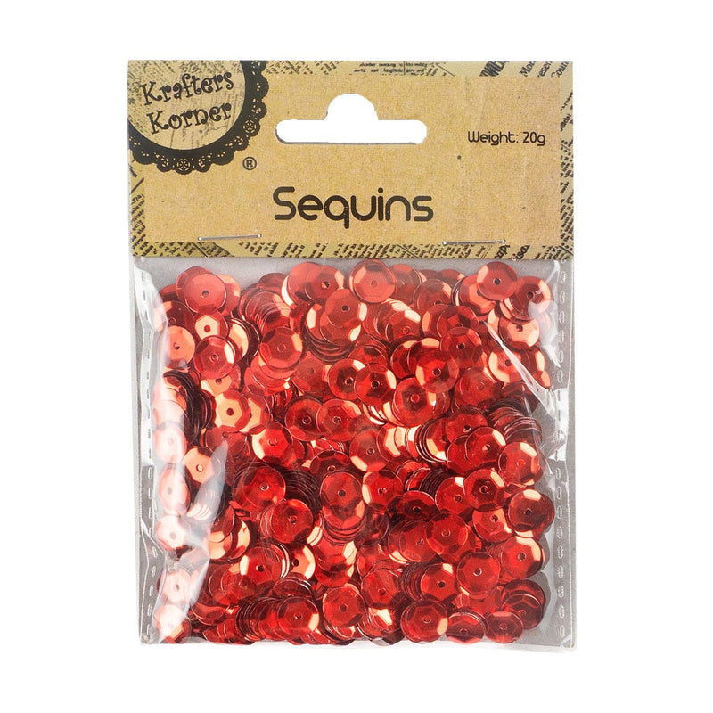 Sienna Krafters Korner Sequin Red Round 20g Sequins and Rhinestons
