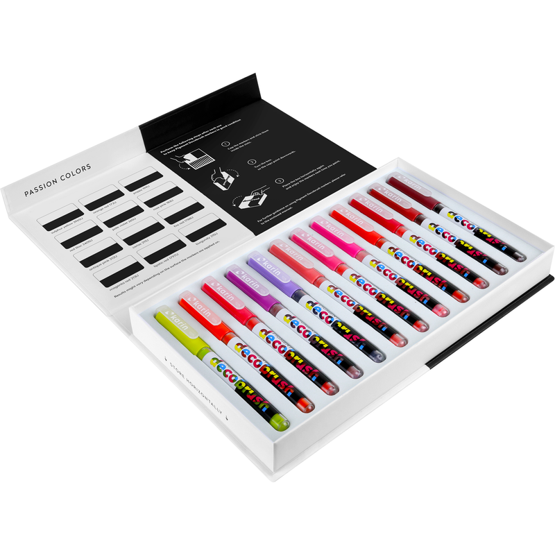 Black PIGMENT decobrush Passion Colours Collection 12 pieces Pens and Markers