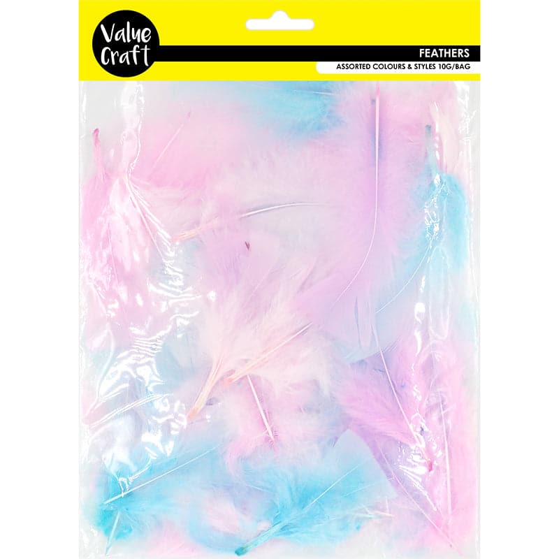 Lavender Value Craft  Craft Feathers Pink-Blue-Lilac 10G Feathers